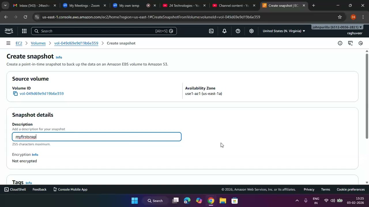 CLOUD | AWS |  EBS SnapShot Lab For Beginners In Telugu | ✆ WhatsApp 9885573740