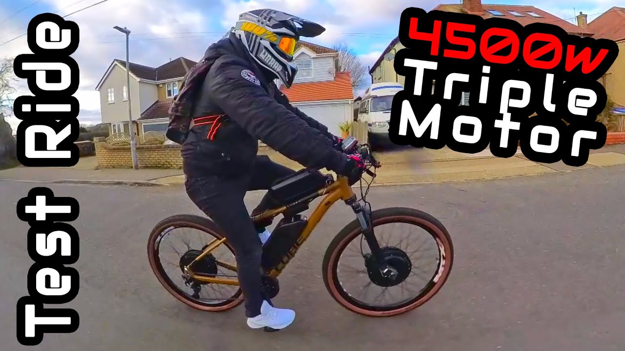 Тест-драйв БЕЗУМНОГО ТРОЙНОГО мотора 4500 Вт на электровелосипеде!