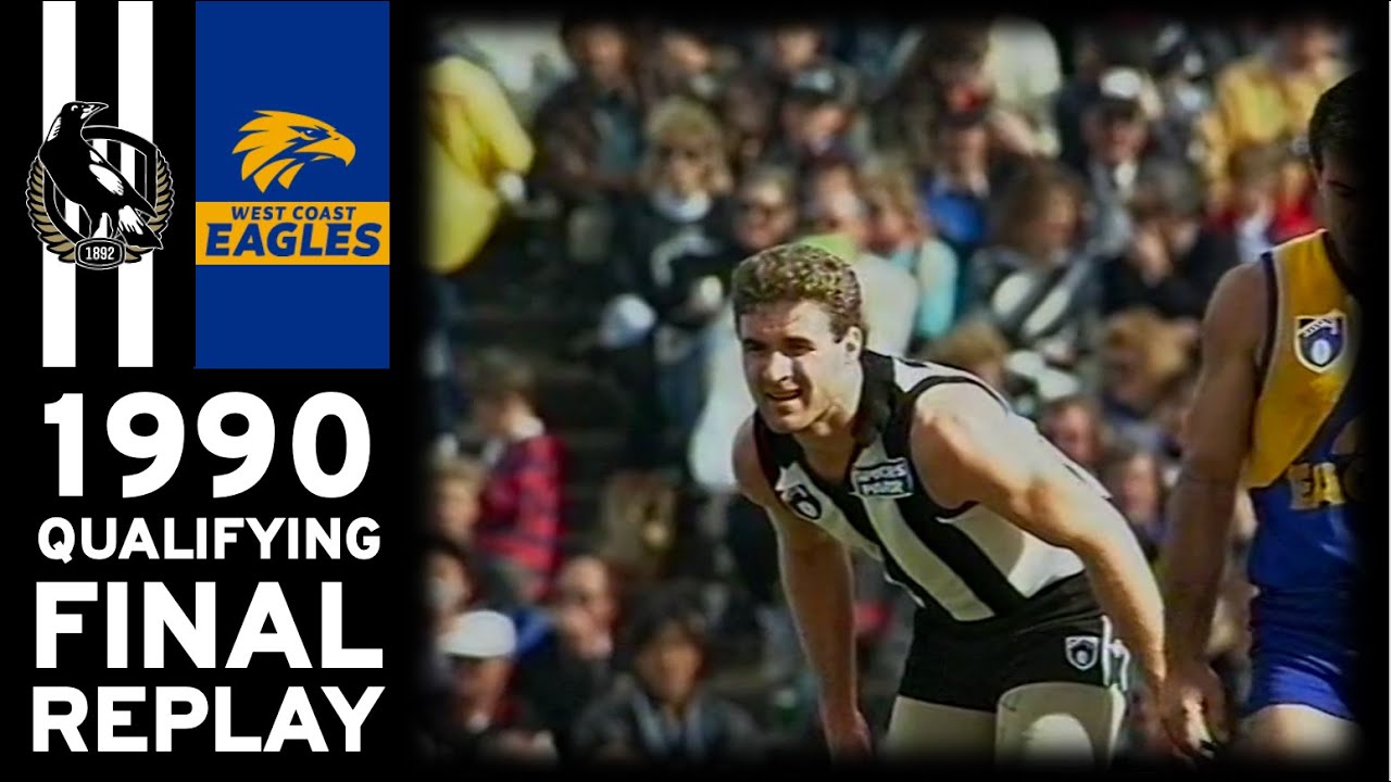 1990 AFL Qualifying Final Replay - Collingwood Vs West Coast (Extended Highlights)