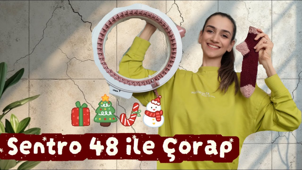 Sentro 48 Örgü Makinesiyle Topuk Detaylı Çorap Yapımı