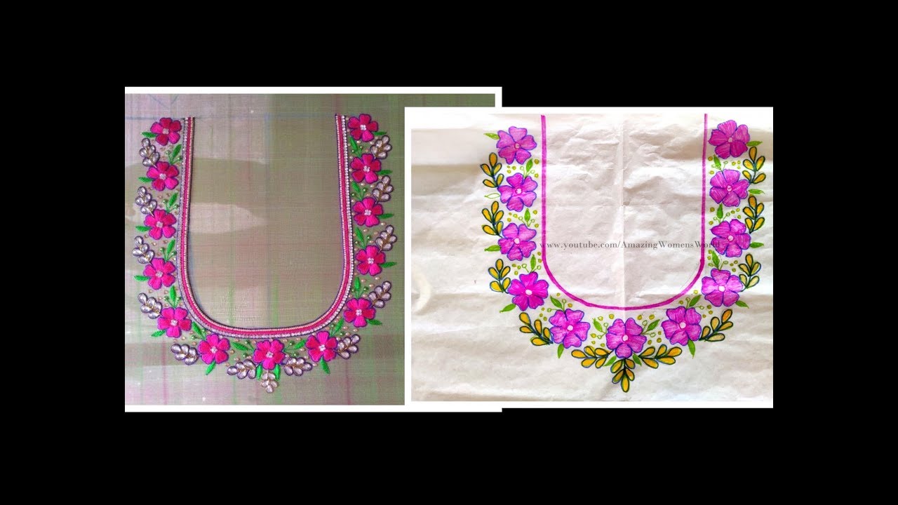 Easy method of MARKING DESIGN for Designer blouses - Aari/ Maggam work patterns