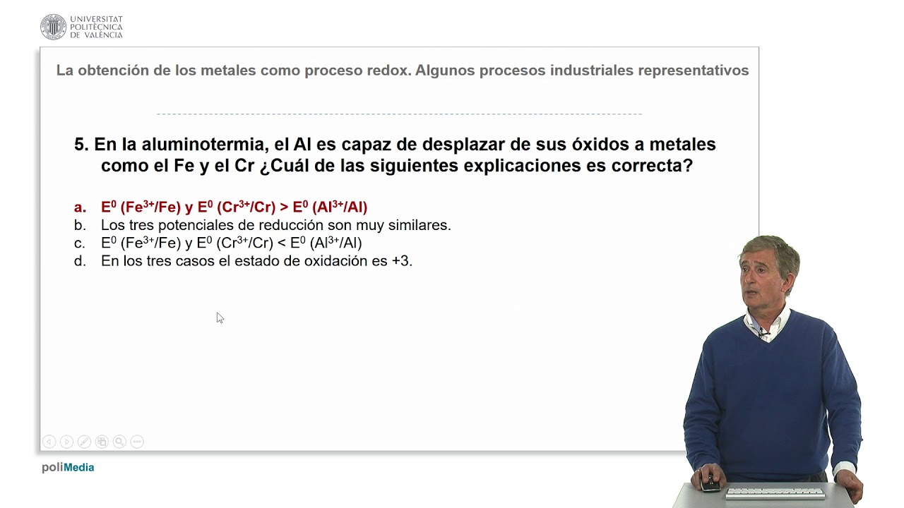 La obtención de los metales como proceso redox. Algunos procesos industriales represen | 31/37 | UPV