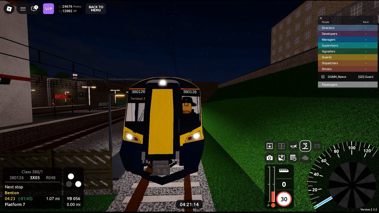Roblox SCR 2.3.2 - Coxly Bypass Sidings To Airport Terminal 2 In A Stepford Connect Class 380!