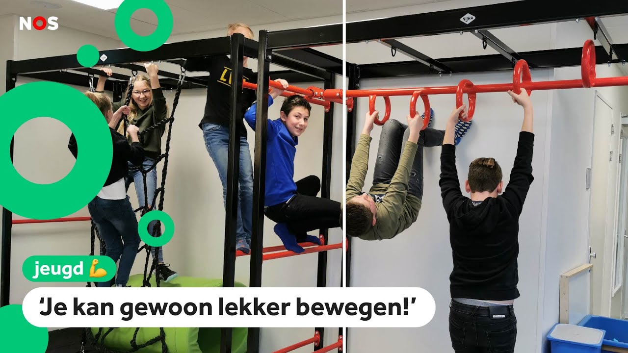 Tijdens de les naar de wc? Op deze beweegschool klim je er naartoe!