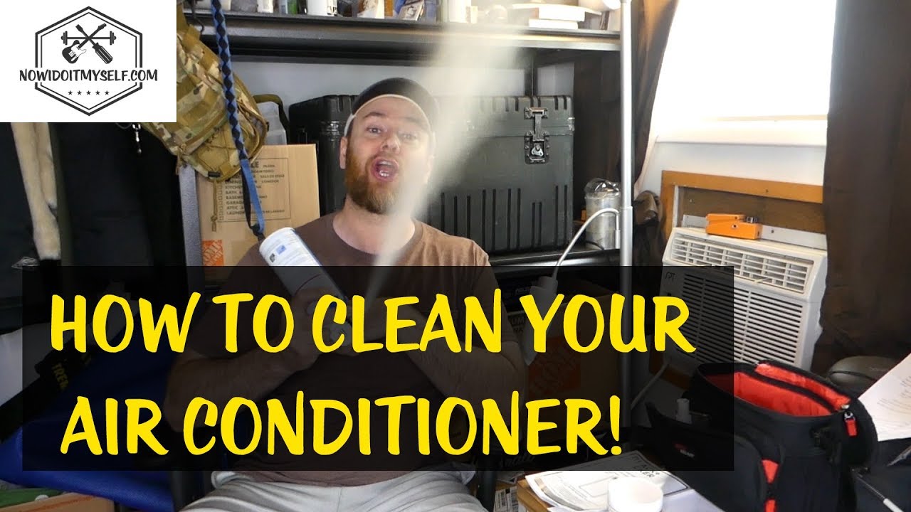 How to clean a window air conditioner, remove the mold and make it smell better.
