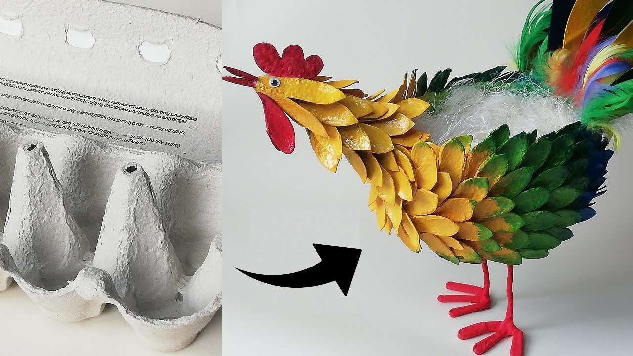 Петух в обертках от яиц. 🐓🐔 ТВОРЧЕСКОЕ УКРАШЕНИЕ ПАСХИ