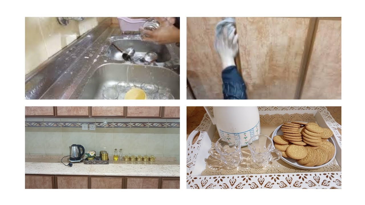 روتيني اليومي //نظافة المطبخ //ملحوظة مهمة بخصوص فيديو امس 