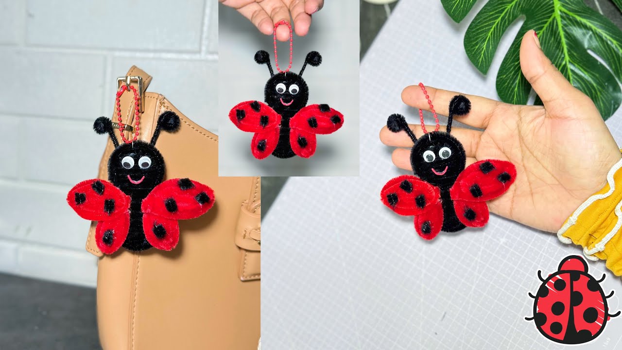 Ladybug 🐞Fuzzy Wire Keychain Making