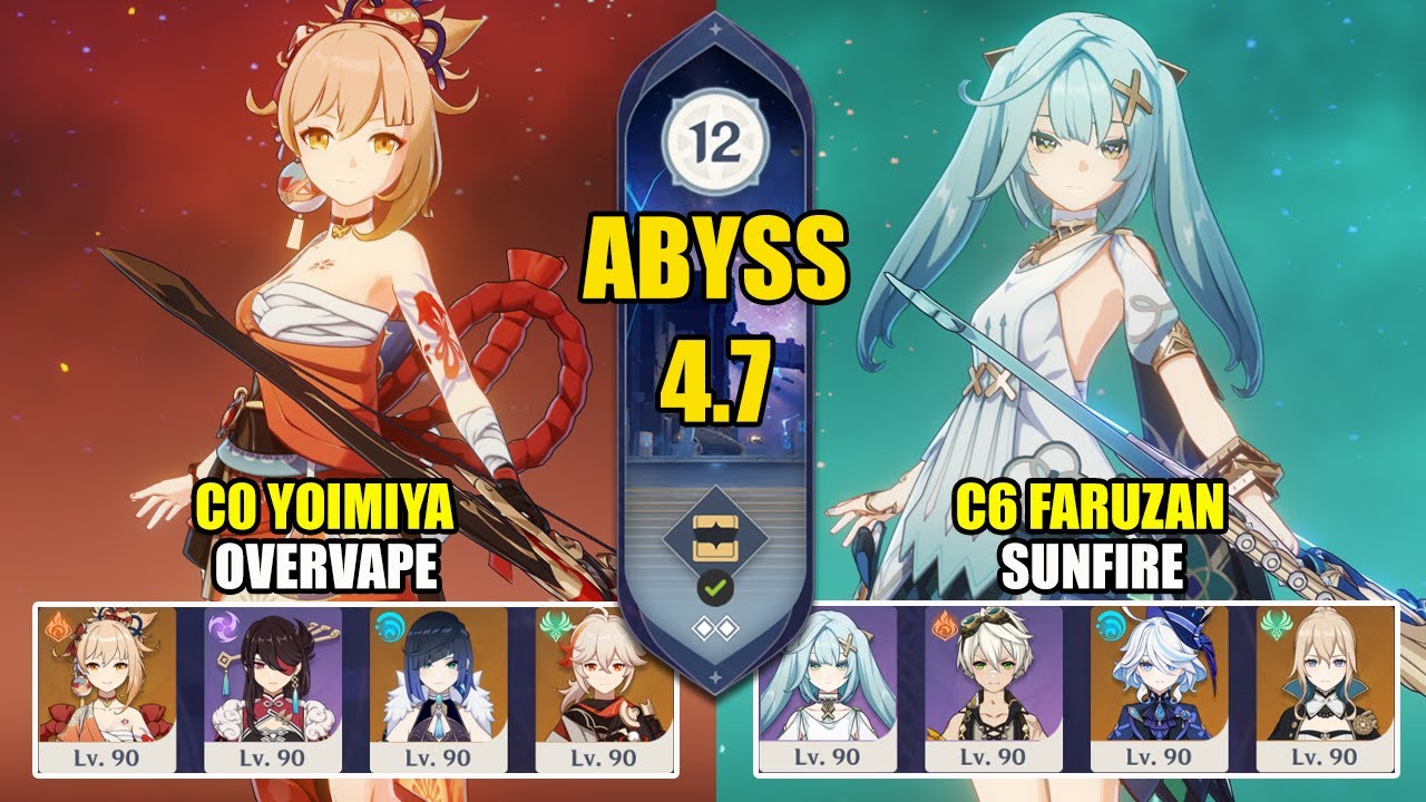 C0 Yoimiya Overvape & C6 Faruzan Sunfire | Spiral Abyss 4.7 | Genshin Impact 【原神】