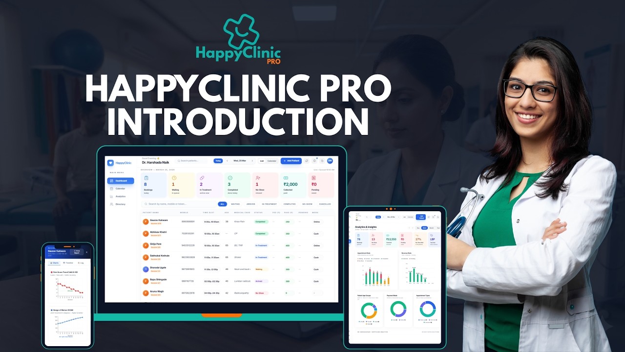 HappyClinic Pro Intro | Complete Physiotherapy Clinic Management Software