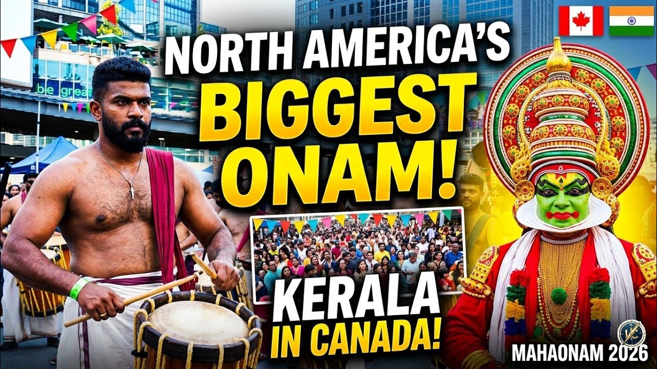 ​Massive Festival Takes Over Downtown Toronto! 🇨🇦 (Maha Onam 2026 at Sankofa Square)