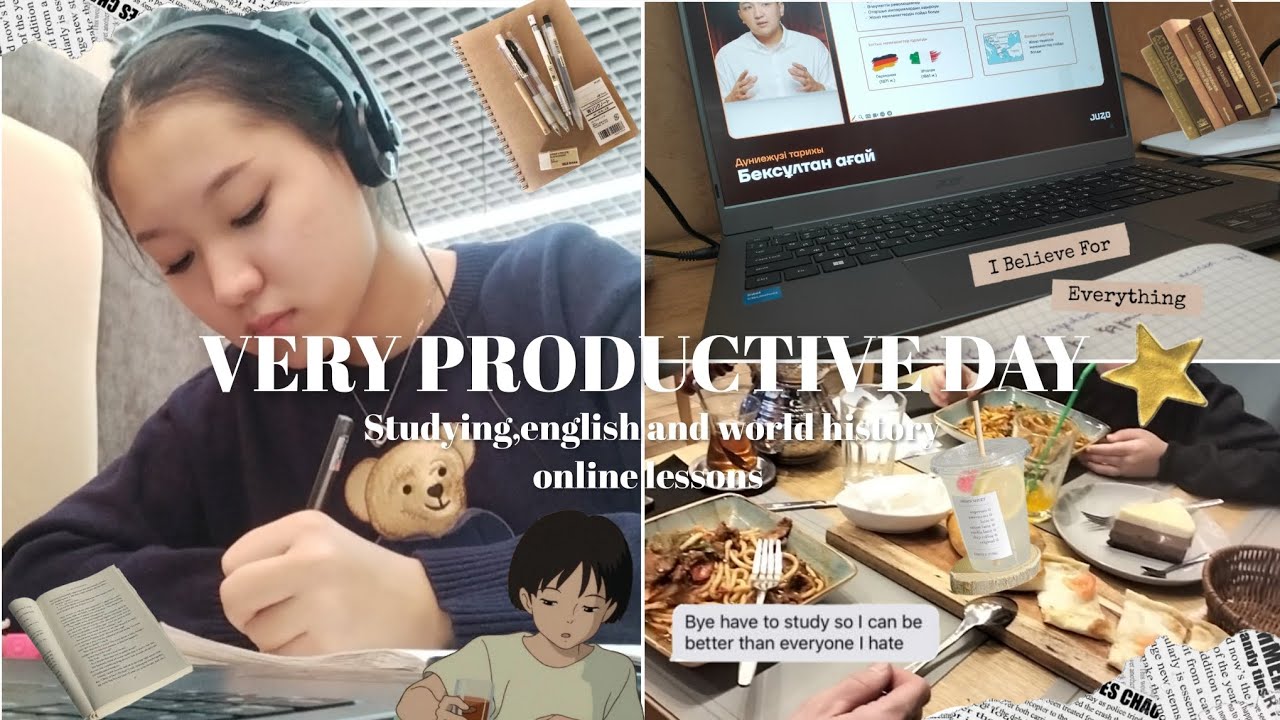 VERY PRODUCTIVE DAY📔🖊|*studying, english and world history lessons|очень продуктивный день