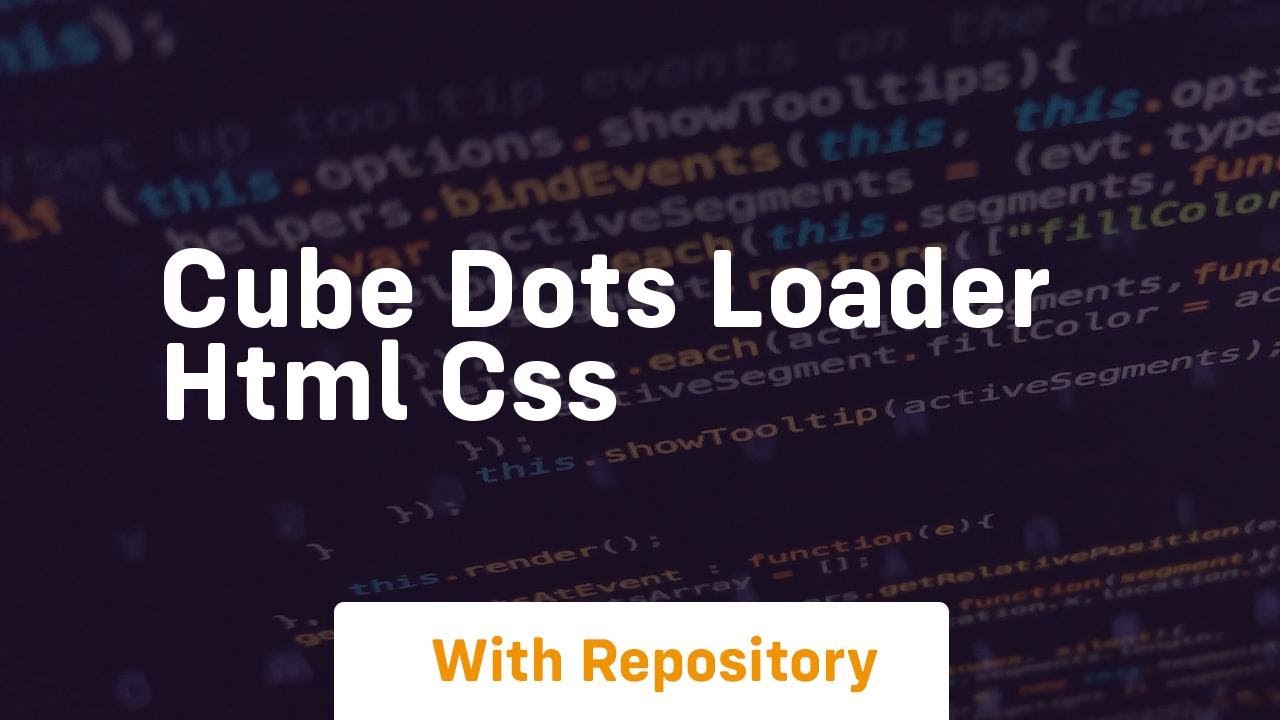 Cube dots loader html css