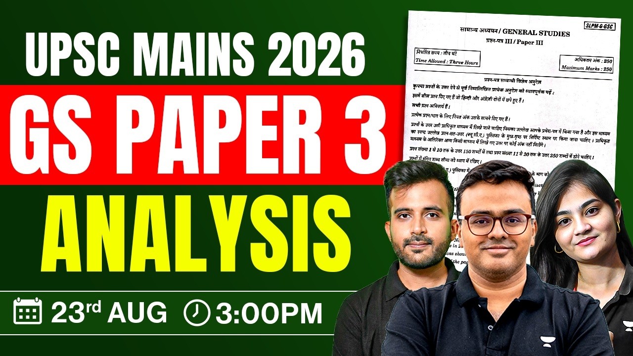 UPSC Mains 2026 | GS 3 PAPER Detailed Analysis With Model Answer | GS 3 Paper UPSC | Atul Jain
