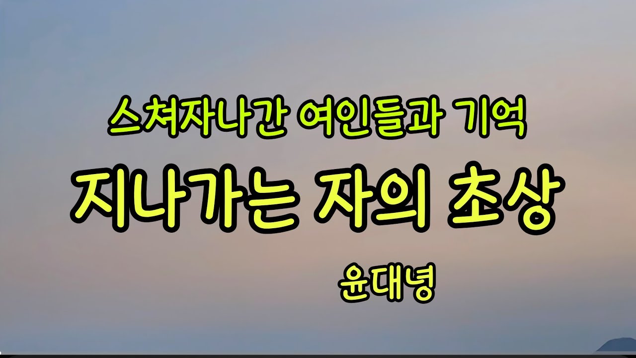 사랑이었을까? 육체를 나눴고 또는 그냥 만났던 여인들에 대한 기억 ㅣ지나가는 자의 초상ㅣ윤대녕ㅣ불면의 밤을 달래줄 청춘의 잔잔한 이야기ㅣ한국현대소설