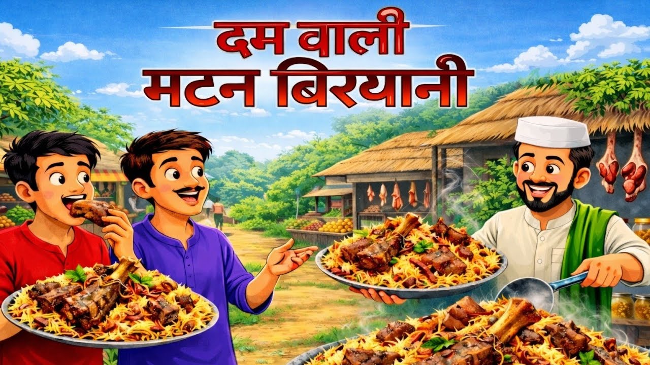 दम वाली मटन बिरयानी | Hindi Story | Hindi Moral Stories New | Cartoon Story | Hindi Kahaniyan |