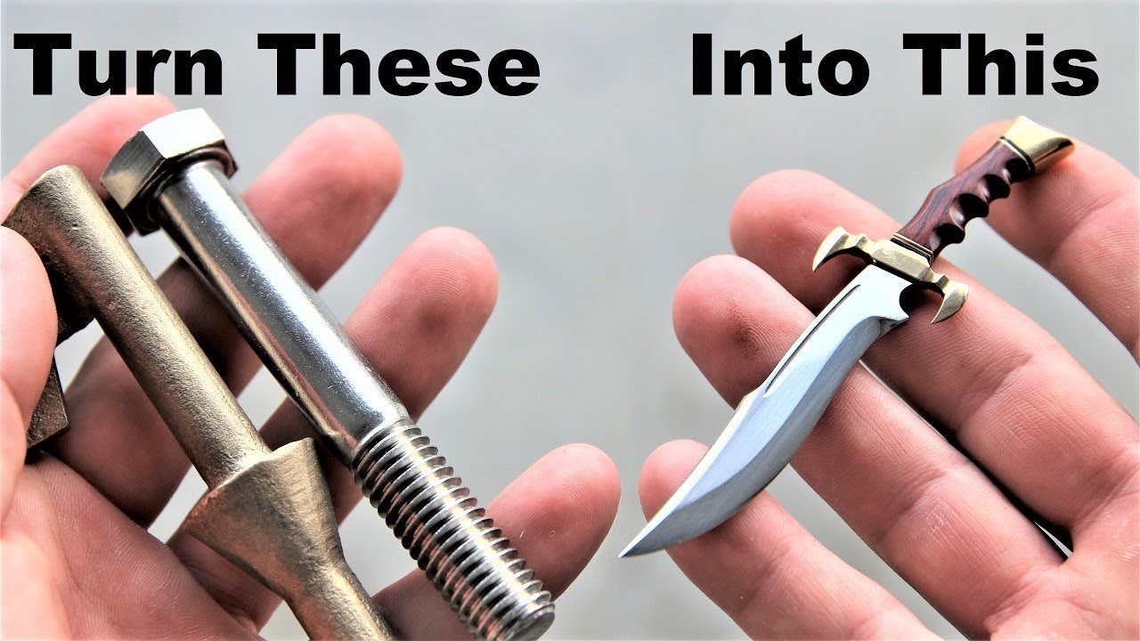 I Turn A Bolt And Brass Key Into Another Little Hunting Knife (but this ones better)