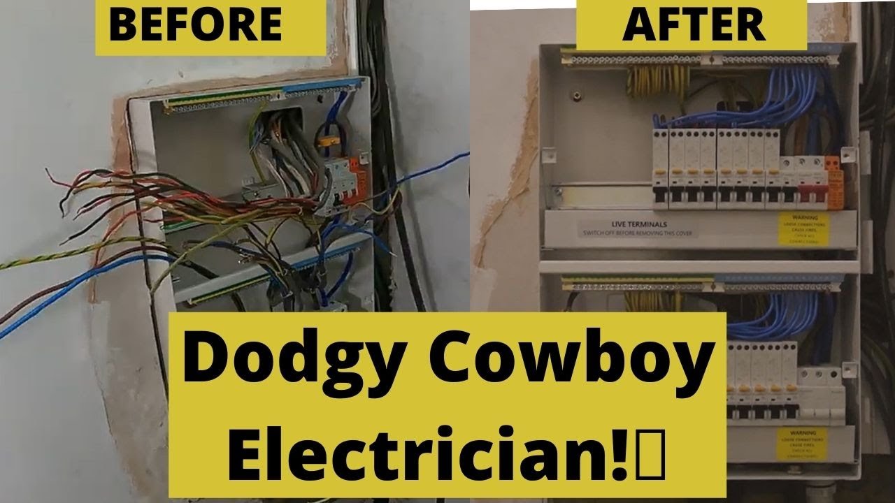 Dodgy cowboy electrician 🤠 fuse board install  🤠 how to fit a consumer unit correctly 👨