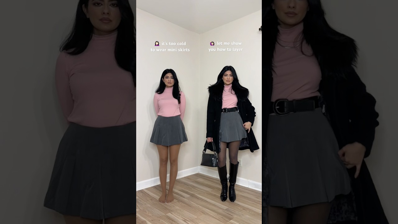 Styling mini skirt for winter ❄️ | #fashionhacks #fashion #style #styletips #outfitideas #short