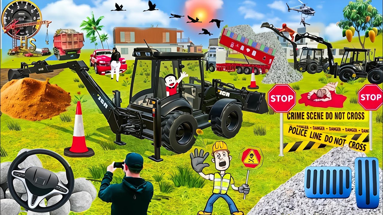 🔴Drive JCB and Uploading 🪨🏗Stone From Dumper🌋 Truck in Game #truck​ #jcb​ #tractor​ #dumper​ #games​