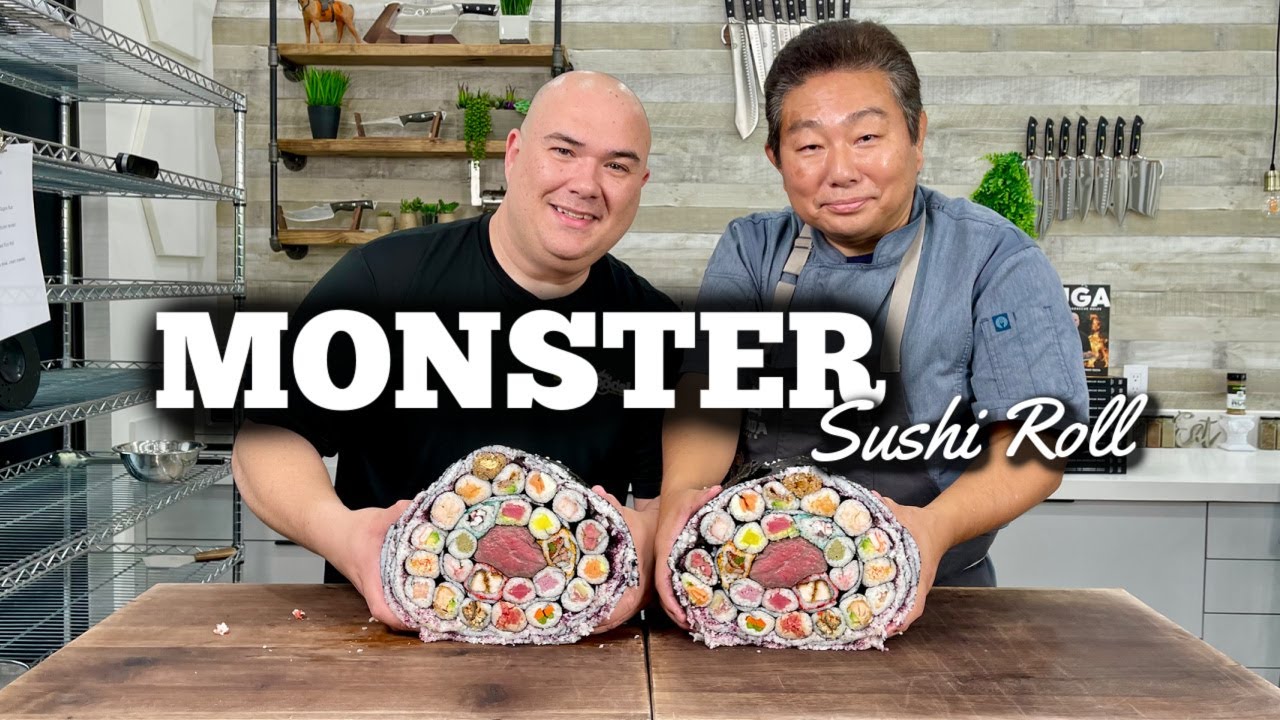 Making An EPIC Monster Sushi Roll With 25 Rolls, Feat. Guga Foods