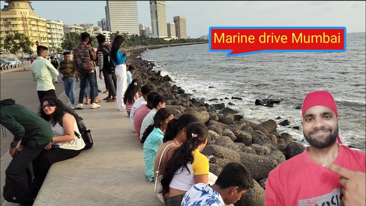 Marine drive Mumbai और इसी को मरीन लाइन भी बोलते है ( mansurivlogs23 )
