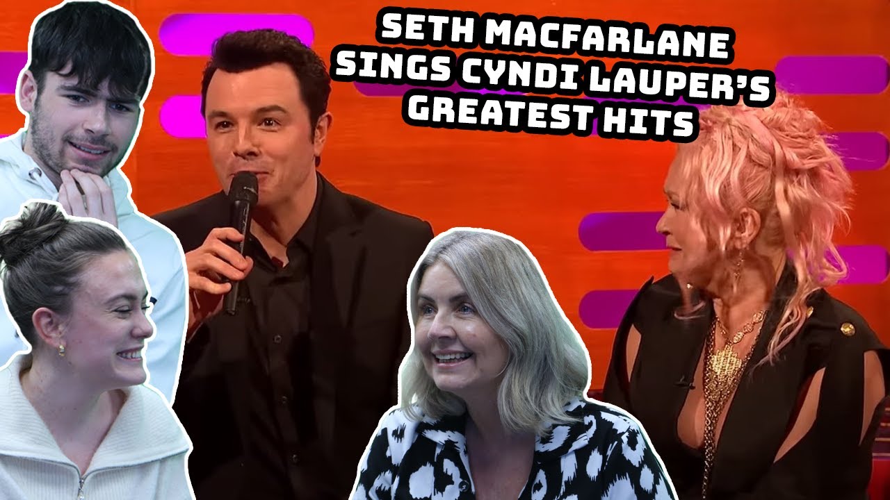 BRITISH FAMILY REACTS | Seth MacFarlane Sings Cyndi Lauper's Hits As Stewie And Peter Griffin!