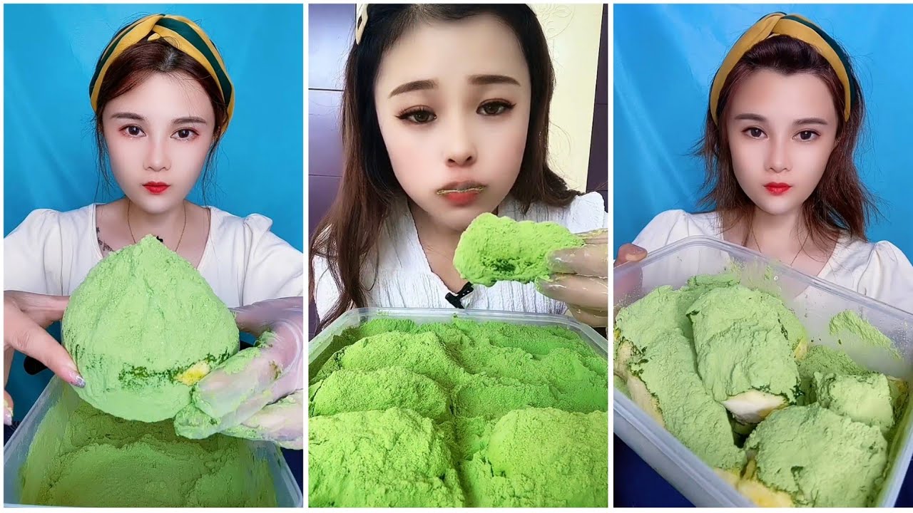 ASMR FOAM ICE EATING |MATCHA ICE EATING | RELAX VIDEO