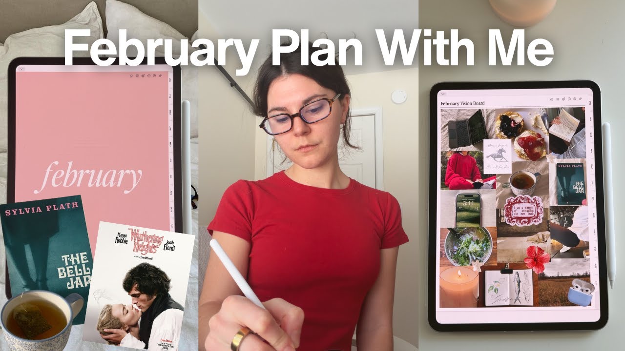 February Plan With Me ♥️ cozy hobbies, new goals, & mood boarding