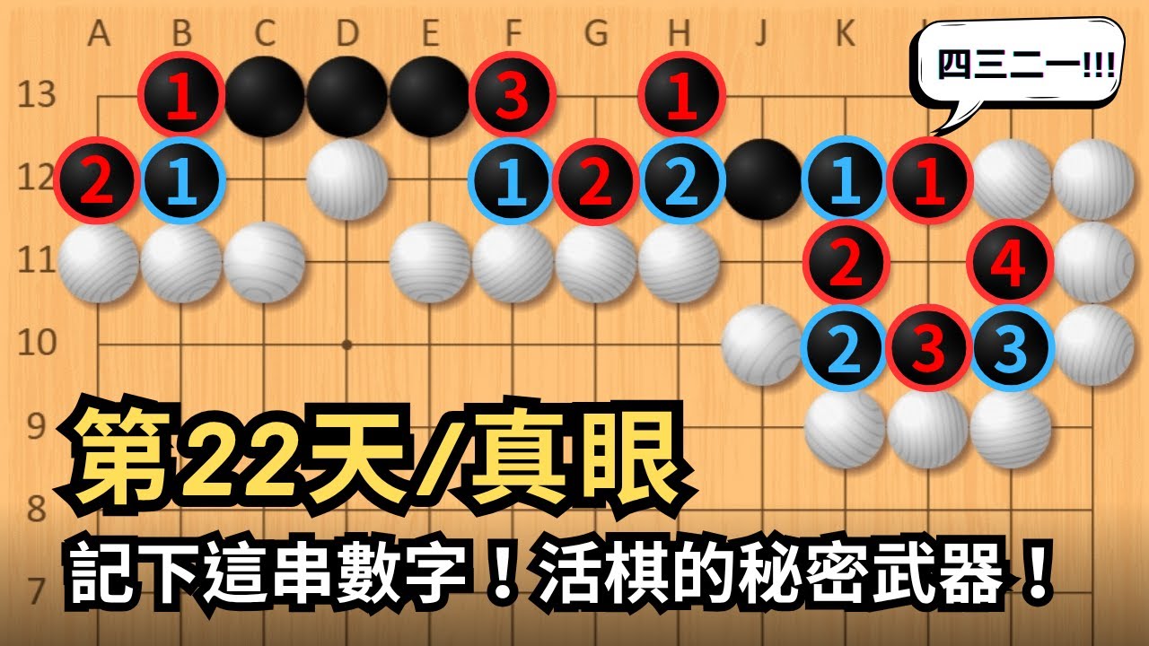【真眼】記下這串數字！活棋的秘密武器！【玩石圍棋教室】