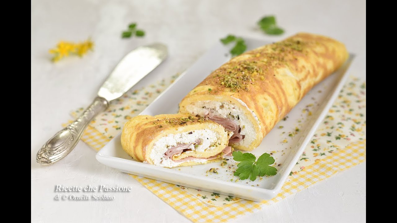 Rotolo di frittata con ricotta e mortadella - Ricette che Passione