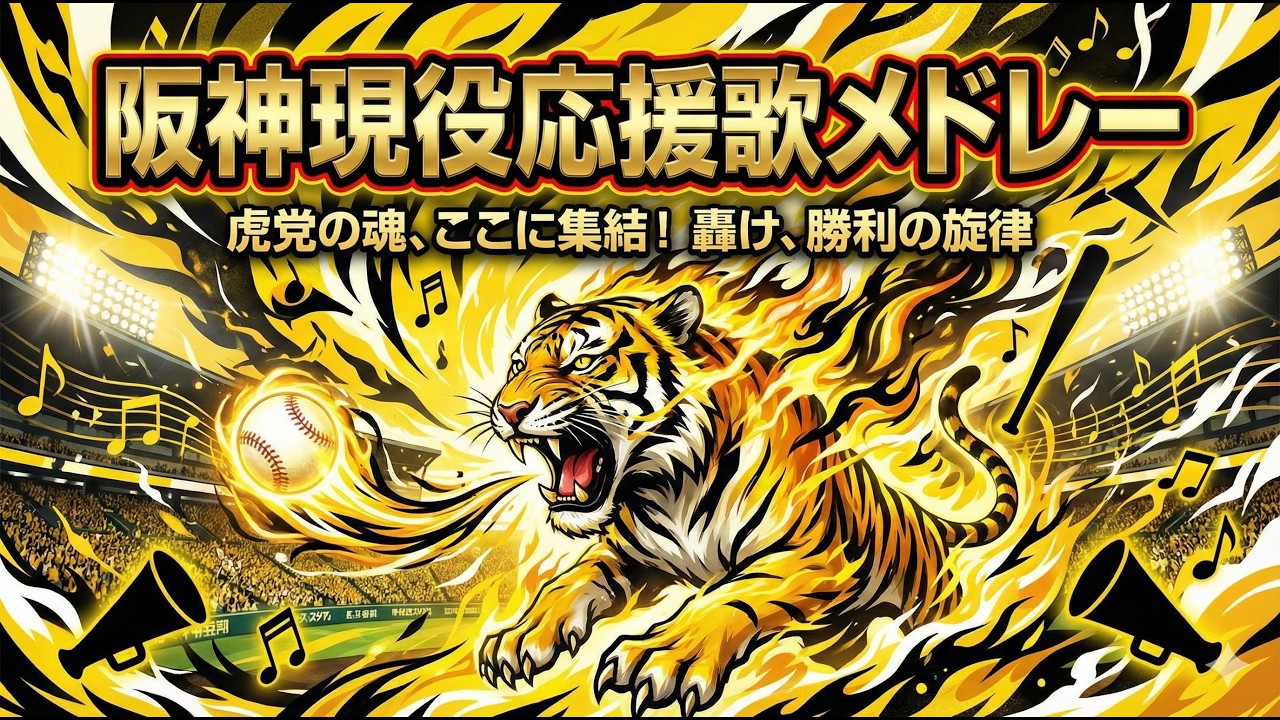 【聞き流し】阪神現役応援歌メドレー#応援歌 #阪神タイガース#作業用bgm #聞き流し #睡眠用bgm