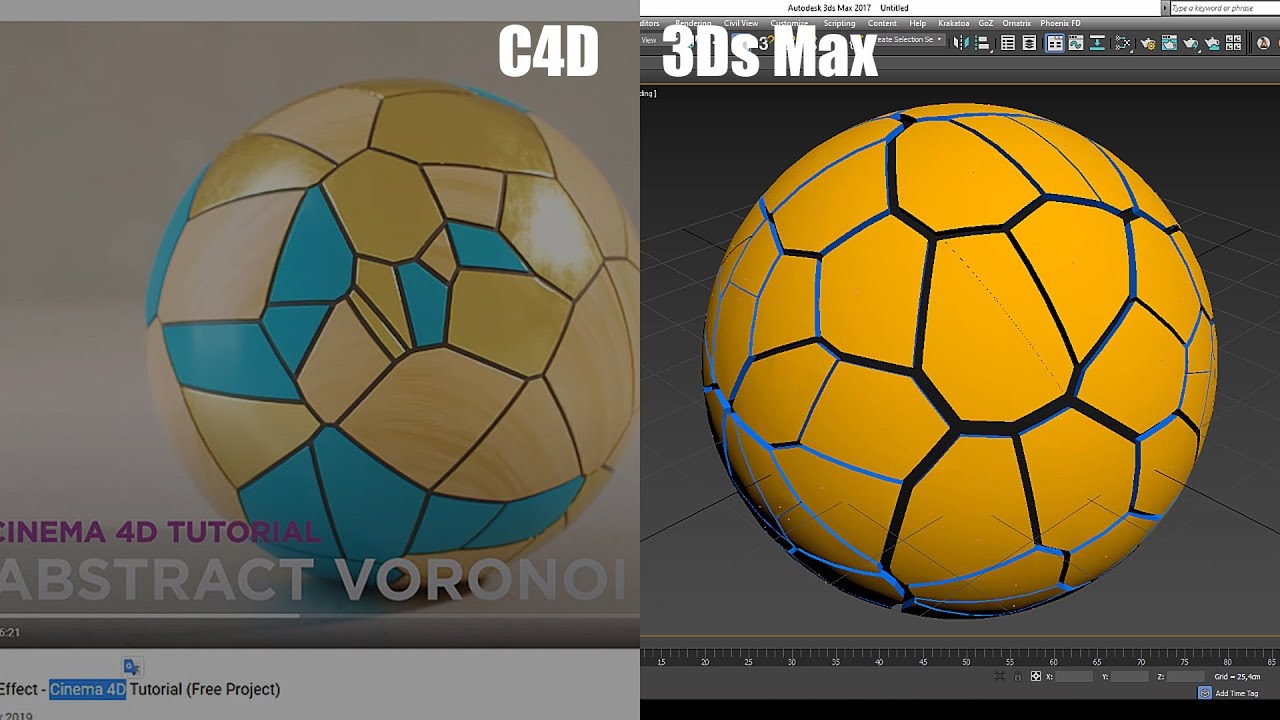 3Ds Max , Tyflow - Abstract Voronoi Effect