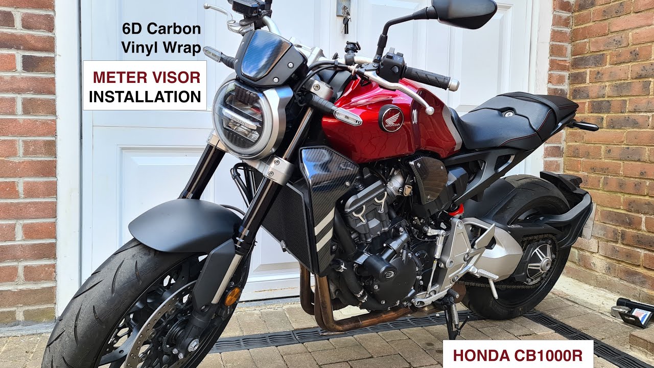 Honda CB1000R - Installation of Meter Visor and Side Panels (6D Carbon Vinyl Wrap)