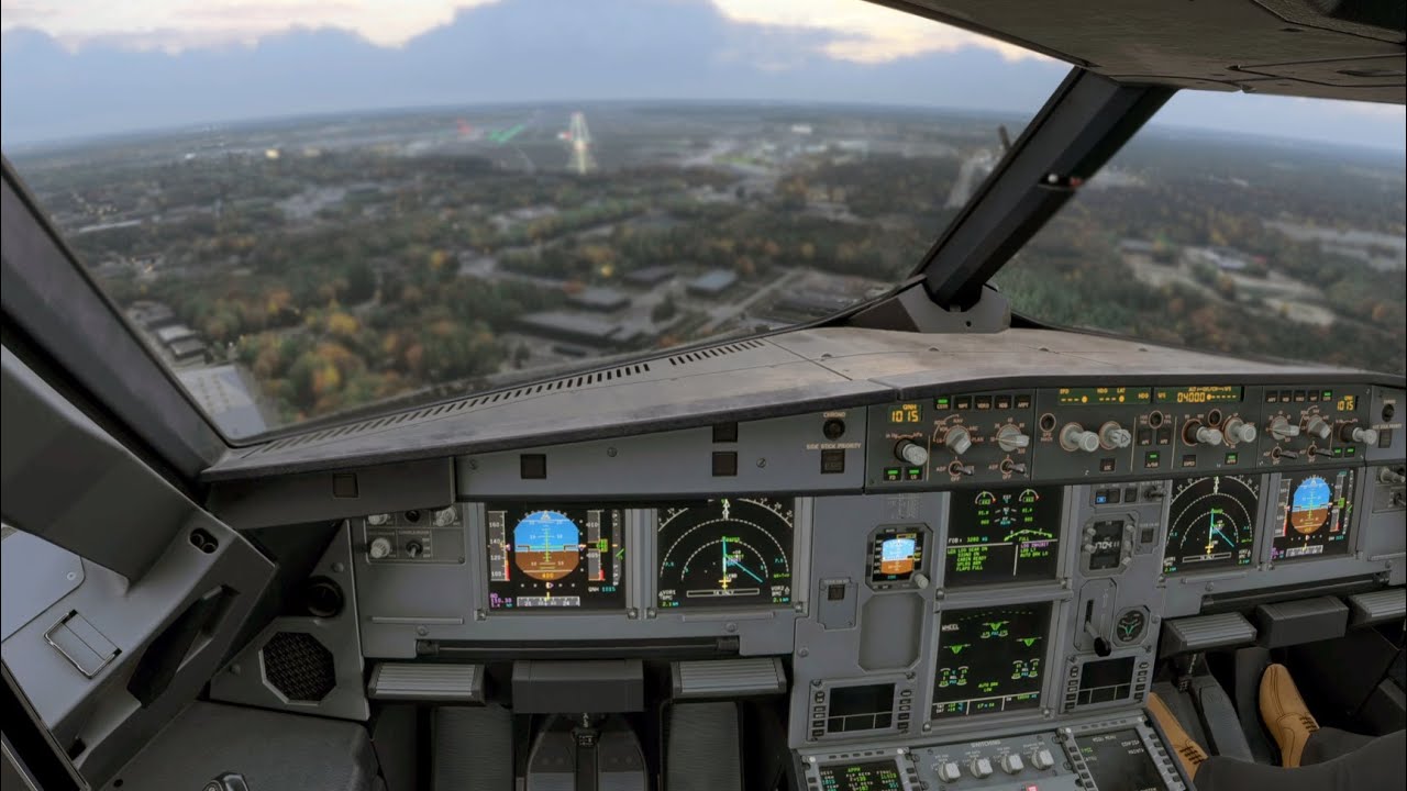 Cockpit View: A320 Bordeaux Evening Approach | Microsoft Flight Simulator 2024
