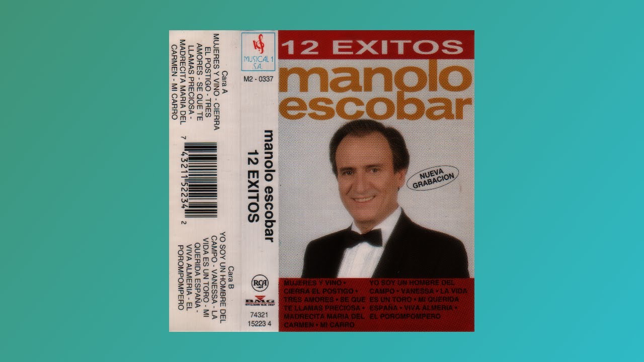 MANOLO ESCOBAR, 12 éxitos, 1993, cassette completo