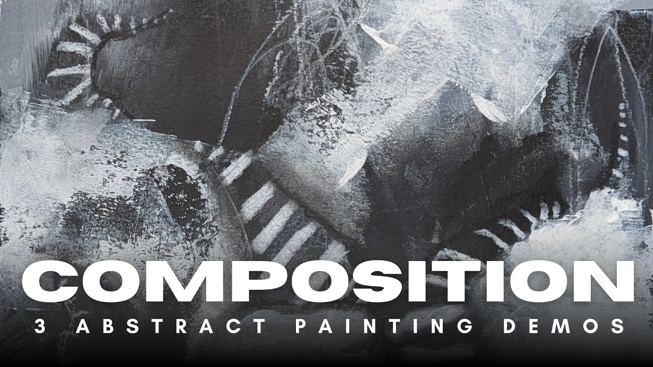 EXPLORE 3 Abstract Composition Styles with Intuitive Black & White Art (3 Painting Demos)!