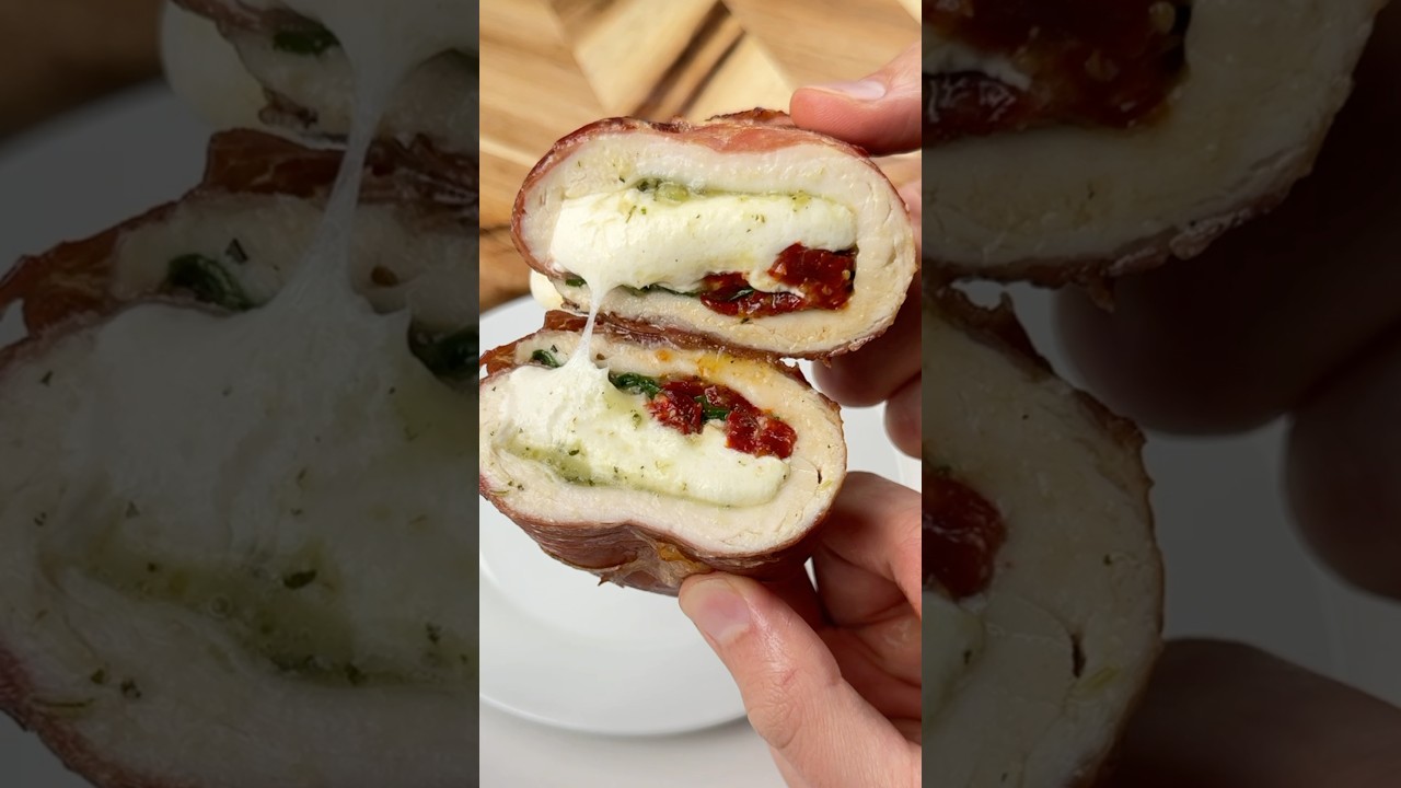 Курица, фаршированная песто, завернутая в прошутто 🤤🔥🙌