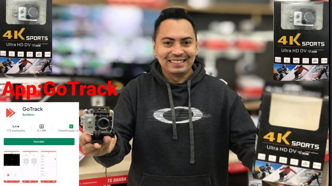 Como configurar câmera 4k sports Ultra HD DV wi-fi App: GoTrack
