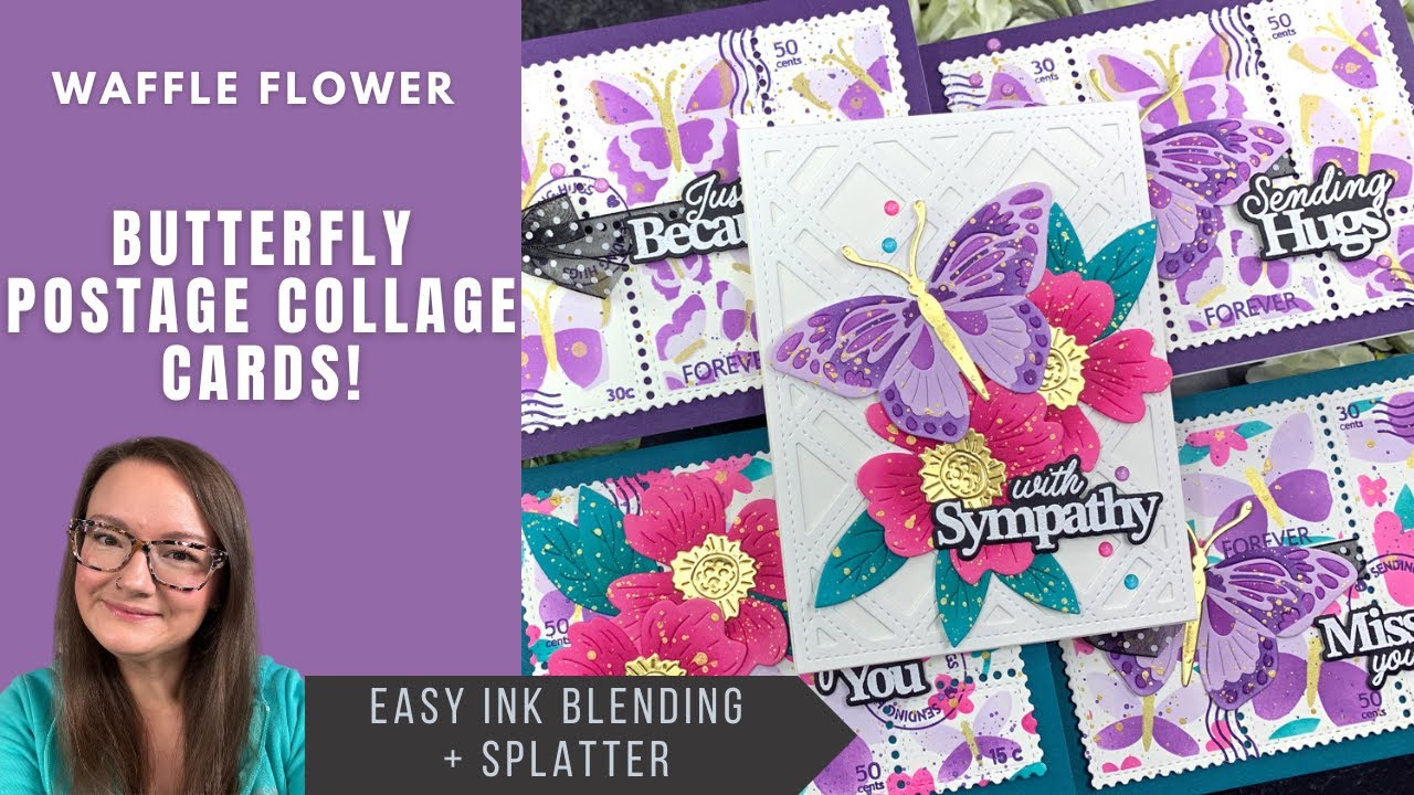 Butterfly Postage Collage Cards | Waffle Flower