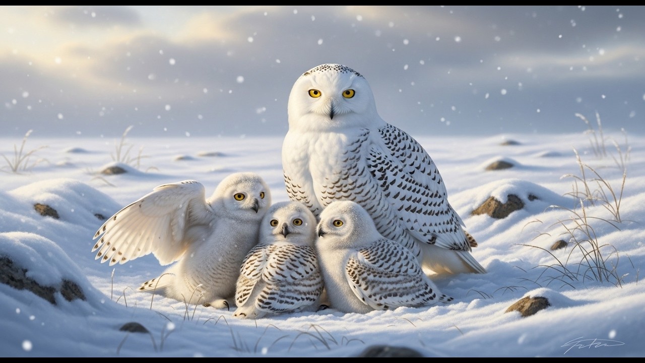 Raising Snowy Owl Chicks | Peaceful Arctic Nature Documentary 4K