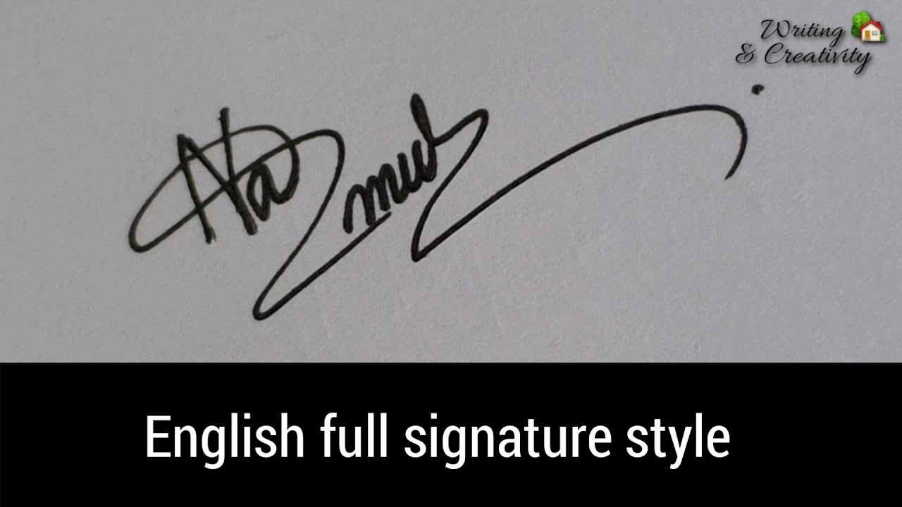How to create full signature style | english handwriting | signature | sign