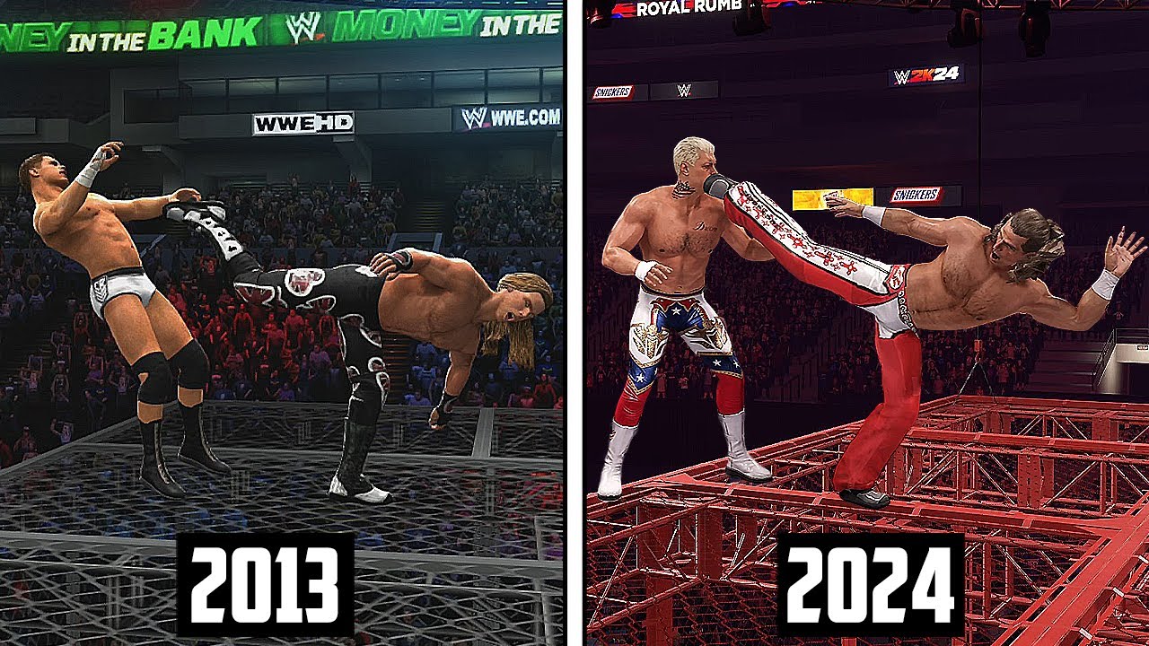 Лучшие экстремальные ФИНИШЕРЫ в WWE 13 против WWE 2K24 !!!