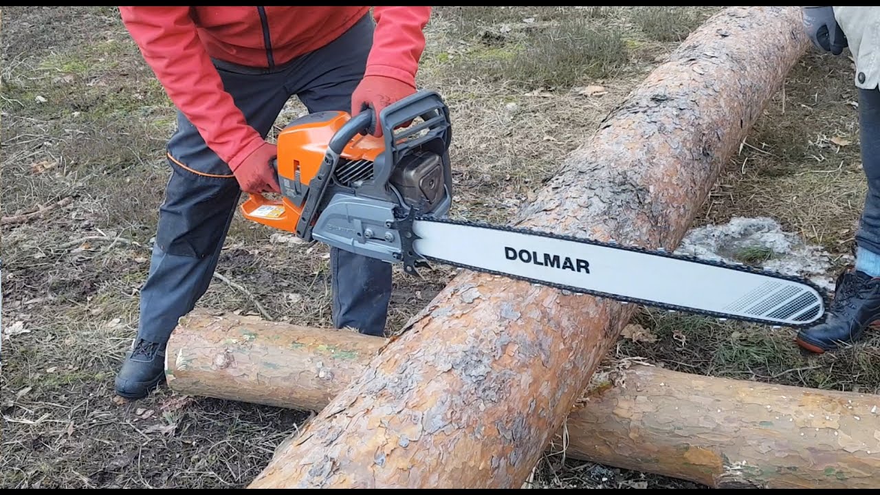 Piła Husqvarna 592xp - jedna z największych w Polsce. Pierwsze krótkie podejście końcem dnia. #1.