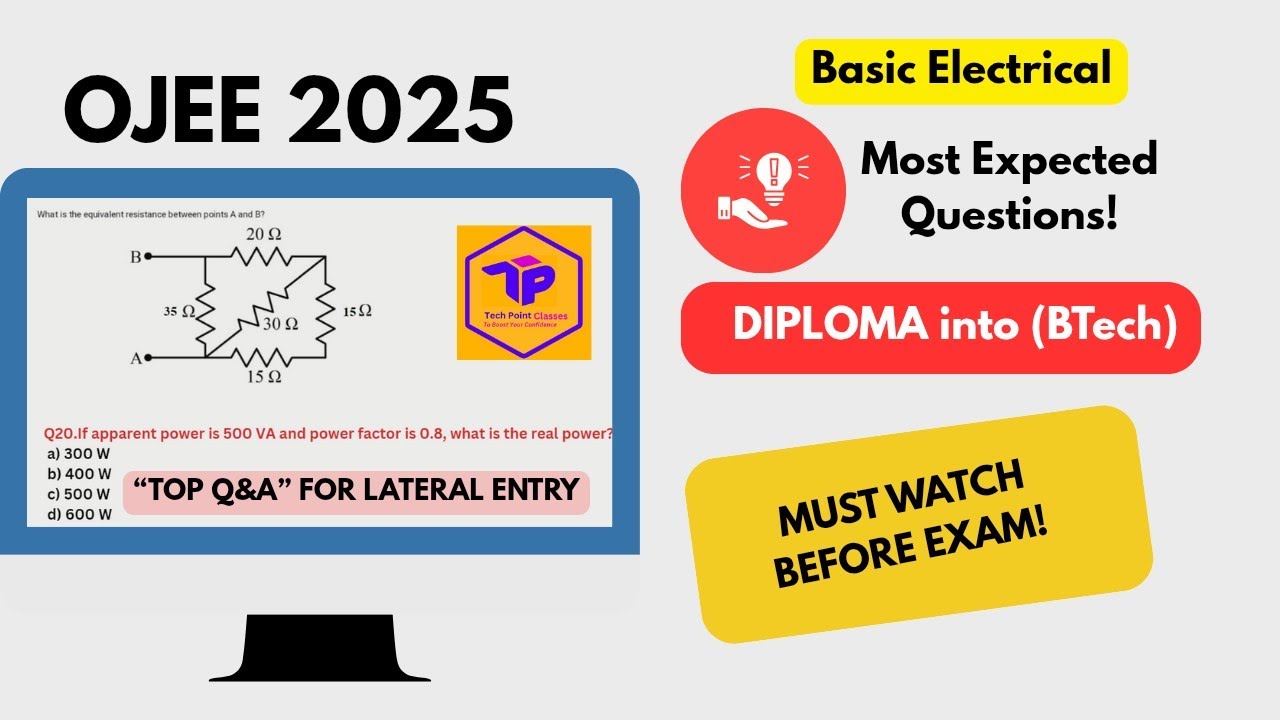 🎯 OJEE 2025 Lateral Entry | Top 20 Probable Questions & Smart Study Tips | Must Watch for B.Tech LE