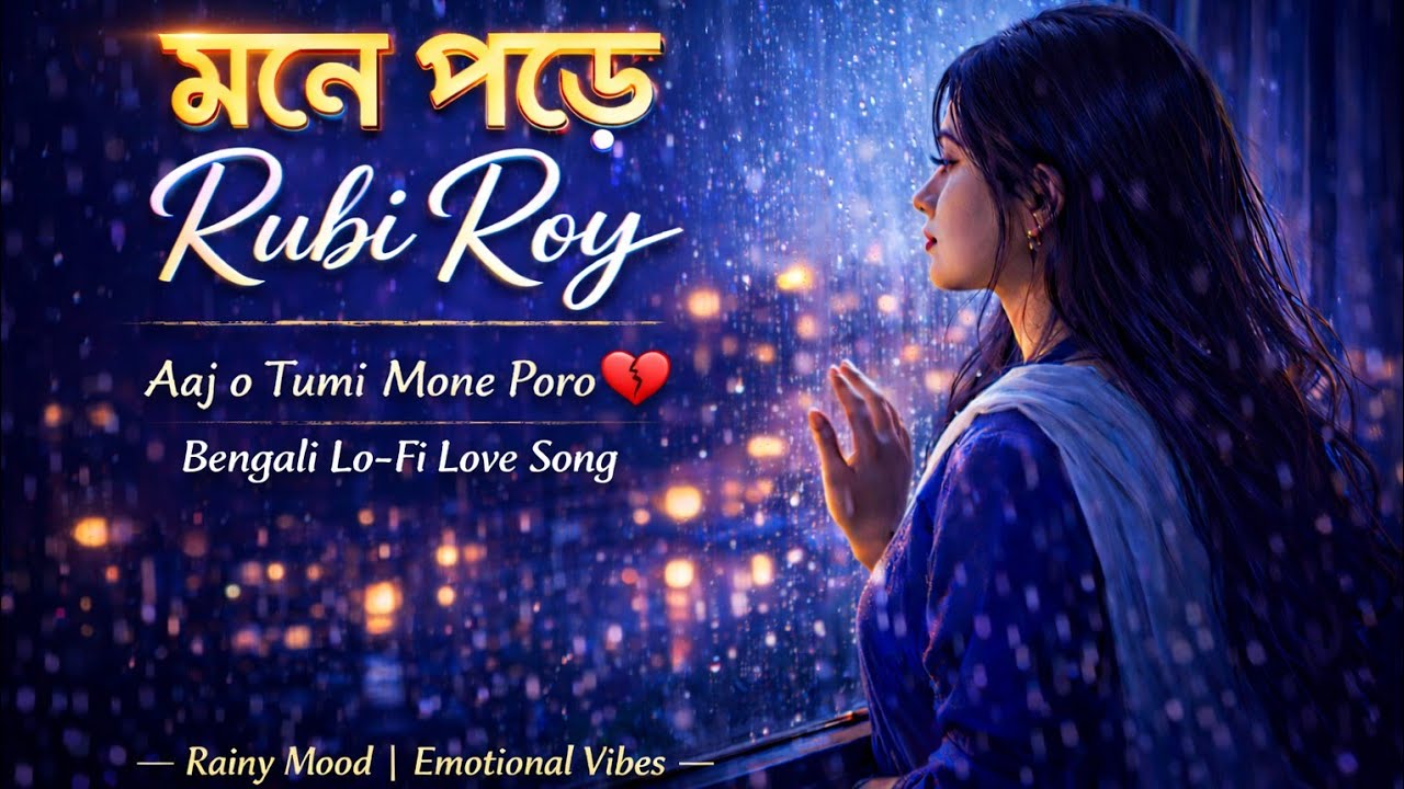 Mone Pore Rubi Roy 💔 | Bengali Lo-Fi | Sad Romantic Song | Rain Mood