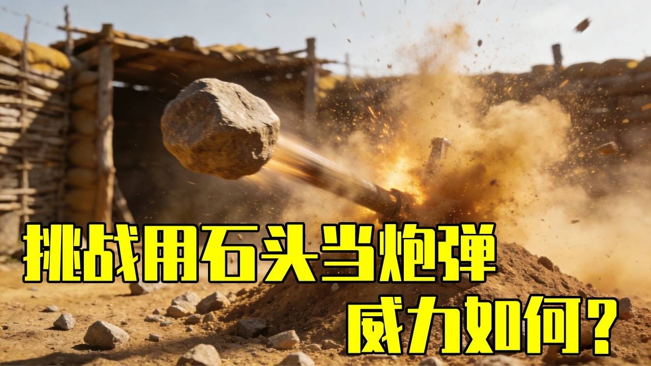 挑战用石头当炮弹，威力如何#科学实验 #奇葩冷知识 #夏日科普星探企划