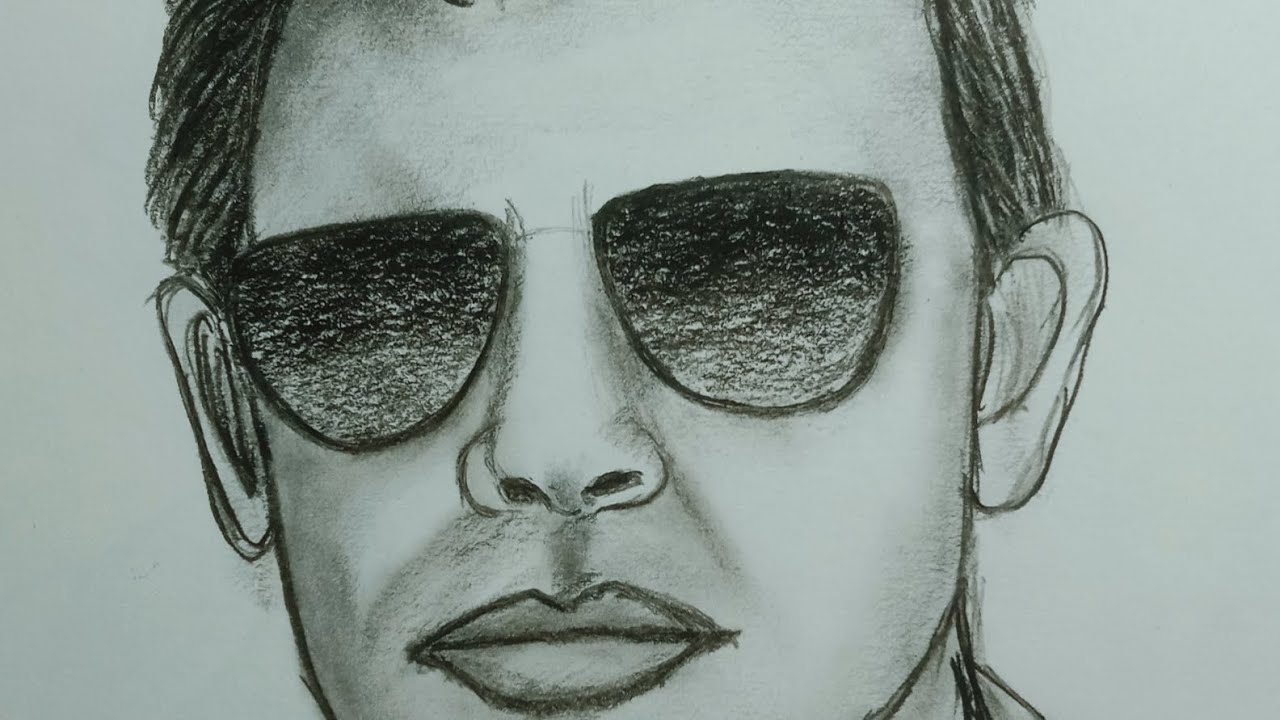 How to draw a man face with pencil 