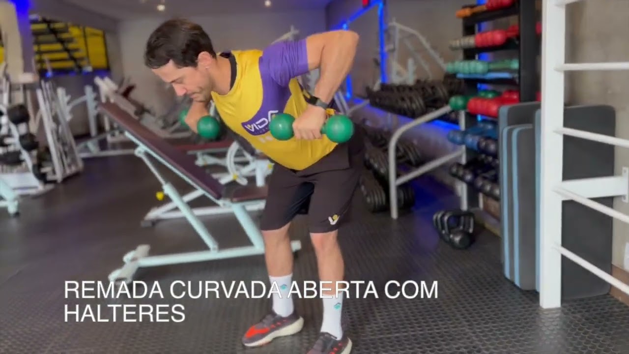 REMADA CURVADA ABERTA COM HALTERES