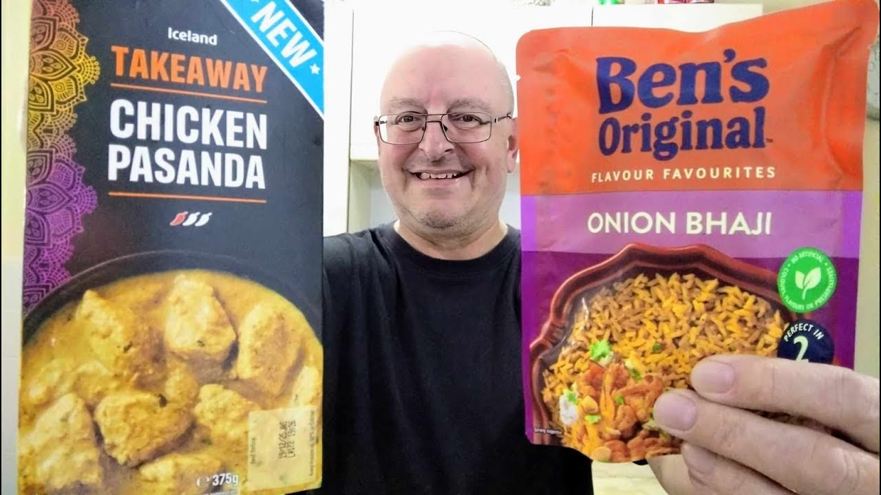 *NEW* Iceland Takeaway Chicken Pasanda And Ben's Onion Bhaji Rice ~ Food Review